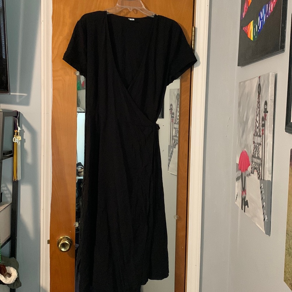 Long black wrap dress, Old Navy size XL